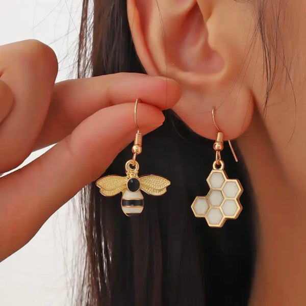 Bee & Honeycomb Earrings