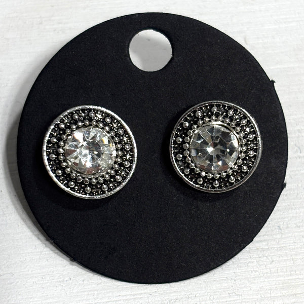 Silver Rhinestone Earrings