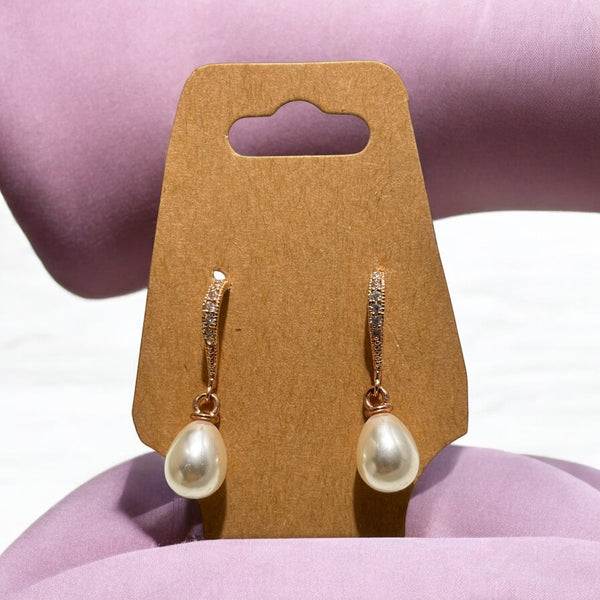 Rose Gold & Pearl Earrings