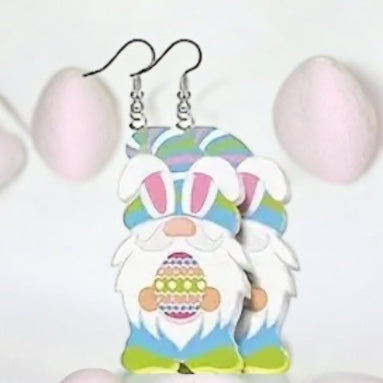 Gnome Easter Bunny Earrings