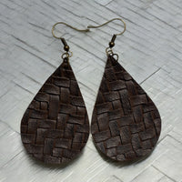 Faux Leather Teardrop Earrings
