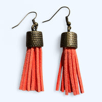 Coral Tassle Earrings