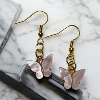 Light Pink Butterfly Earrings