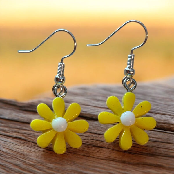 Yellow Daisy Earrings