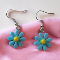 Blue Daisy Earrings