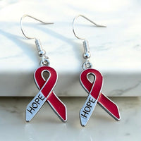 Cancer/Hope (Red) Earrings