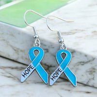 Cancer/Hope (Blue) Earrings