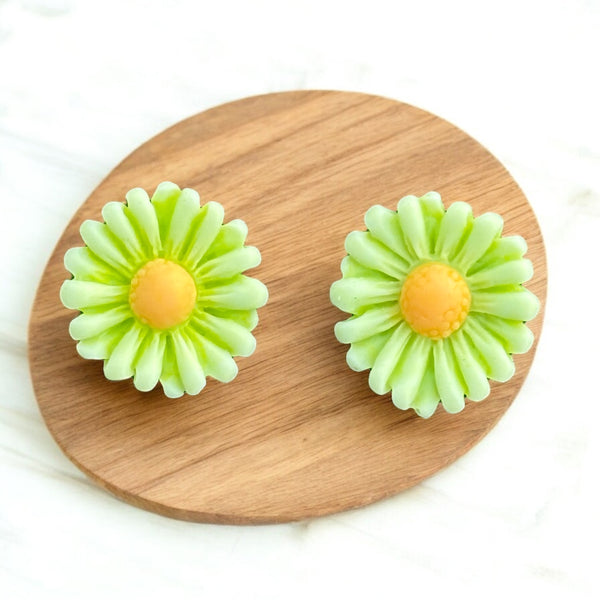 Green & Yellow Flower Earrings