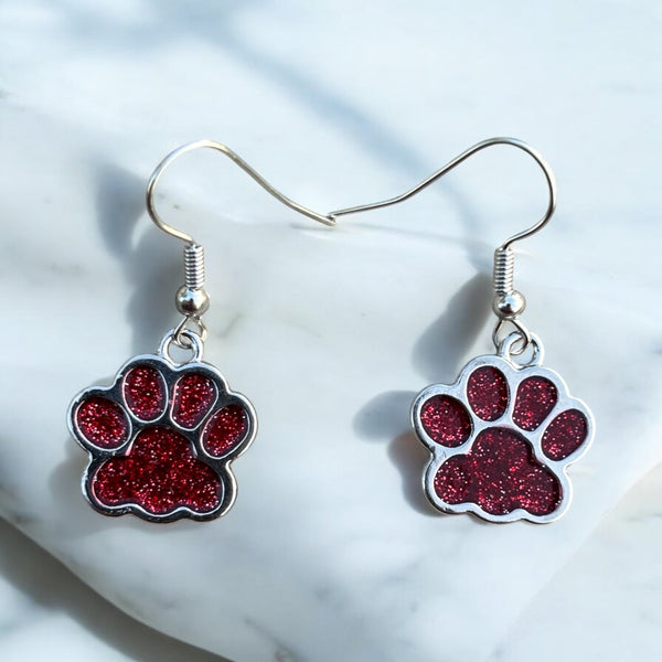 Paw (Red) Earrings