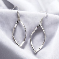 Silver Hollow Twisted Earrings