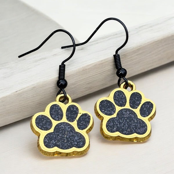 Paw (Gold/Black) Earrings