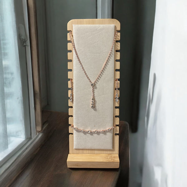 Rose Gold Rhinestone Necklace, Bracelet & Earrings