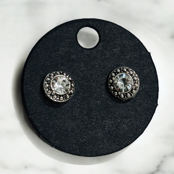 Silver Rhinestone Earrings