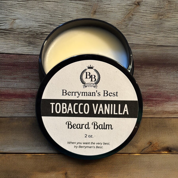 beard balm tobacco vanilla natural and organic ingredients Tobacco Vanilla Scented Beard Balm