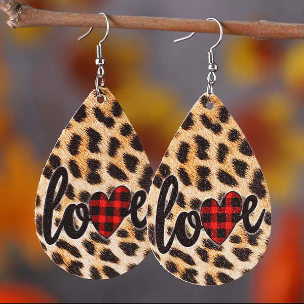 Love (Animal Print) Earrings